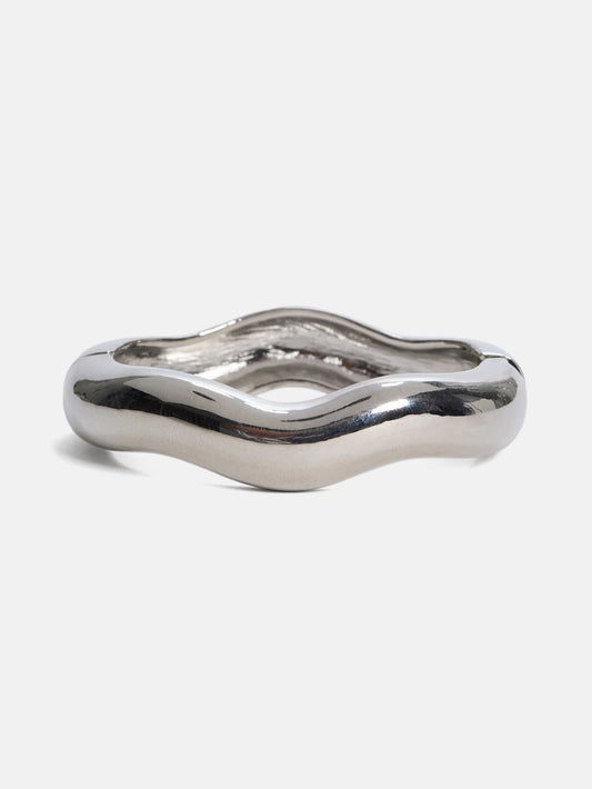 Silver-Tone Hinge Bangle