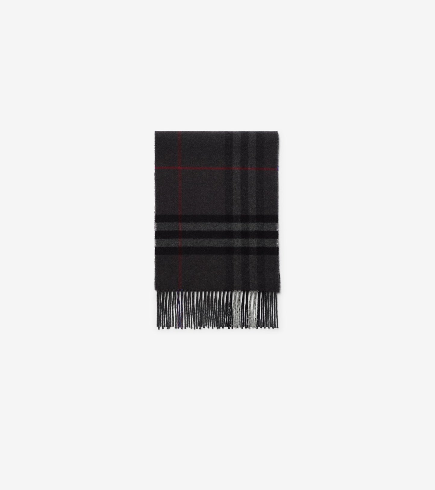 Contrast Check Cashmere Scarf in Marlborough grey/charcoal grey