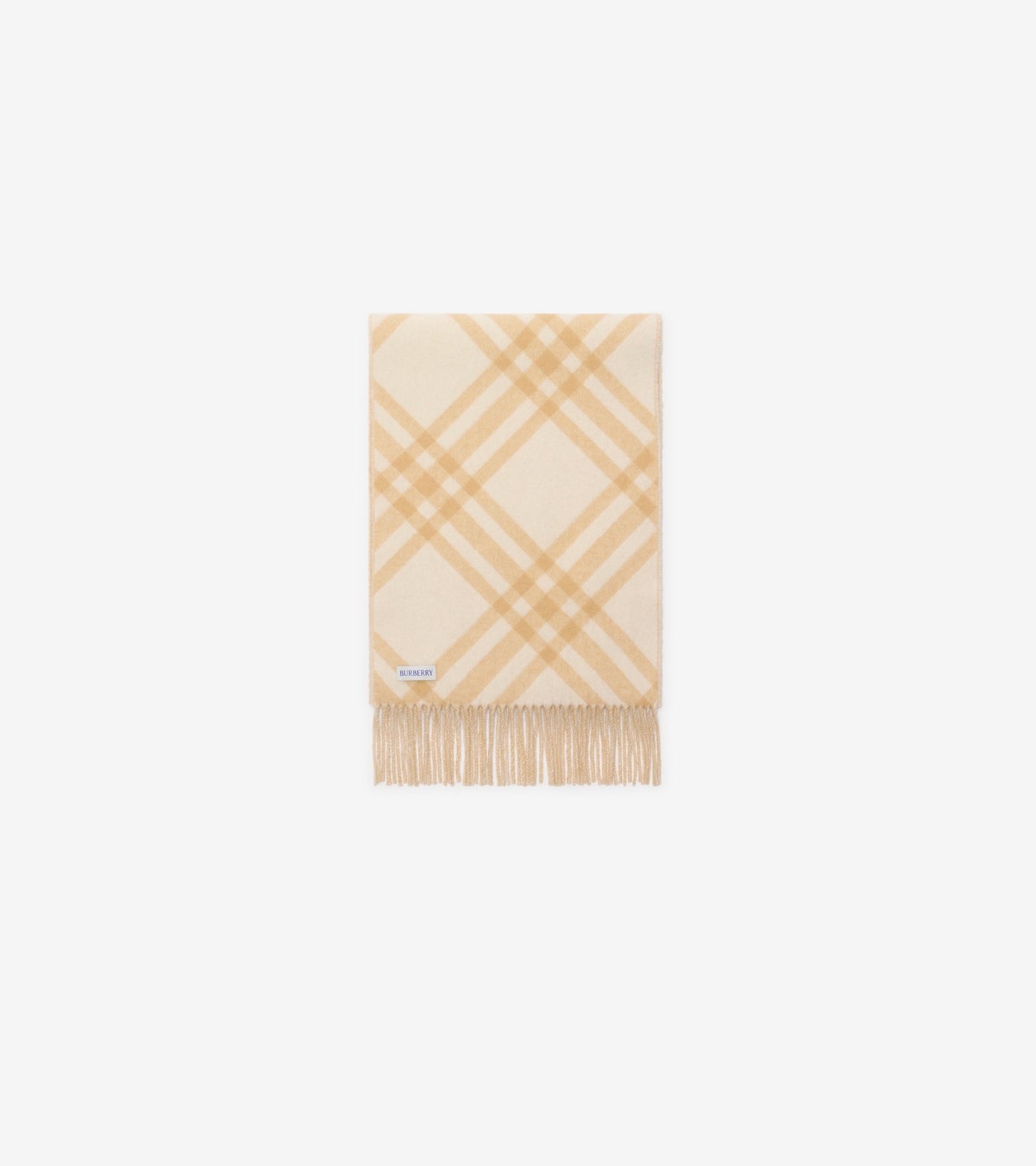 Check Cashmere Scarf in Sand beige