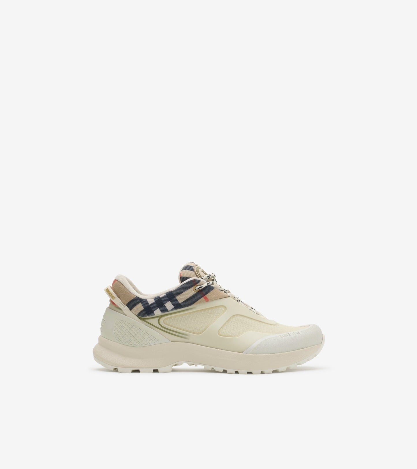 Check and Mesh Discover Sneakers in Thicket green