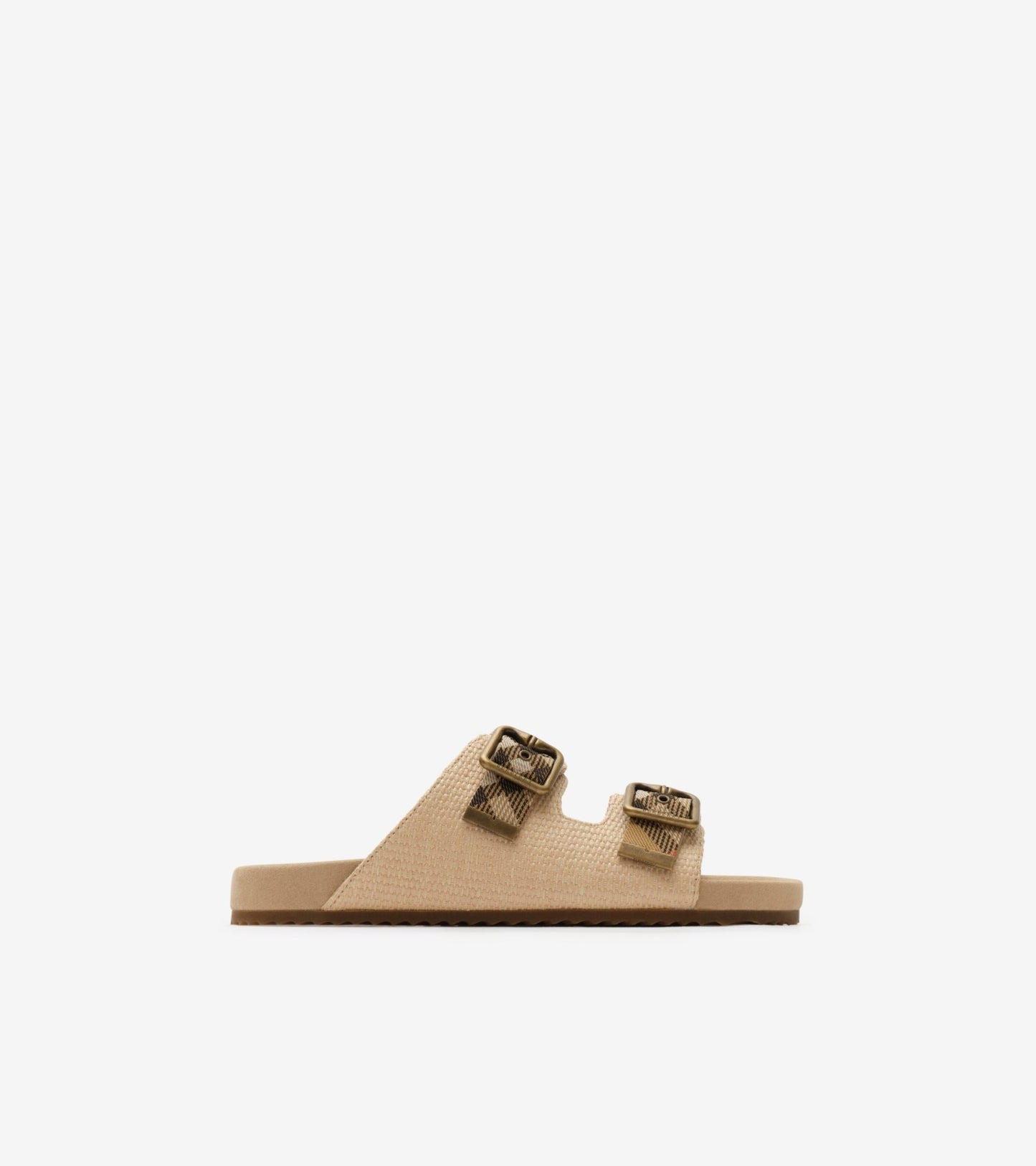 Check Suede Urchin Sandals in Bake beige