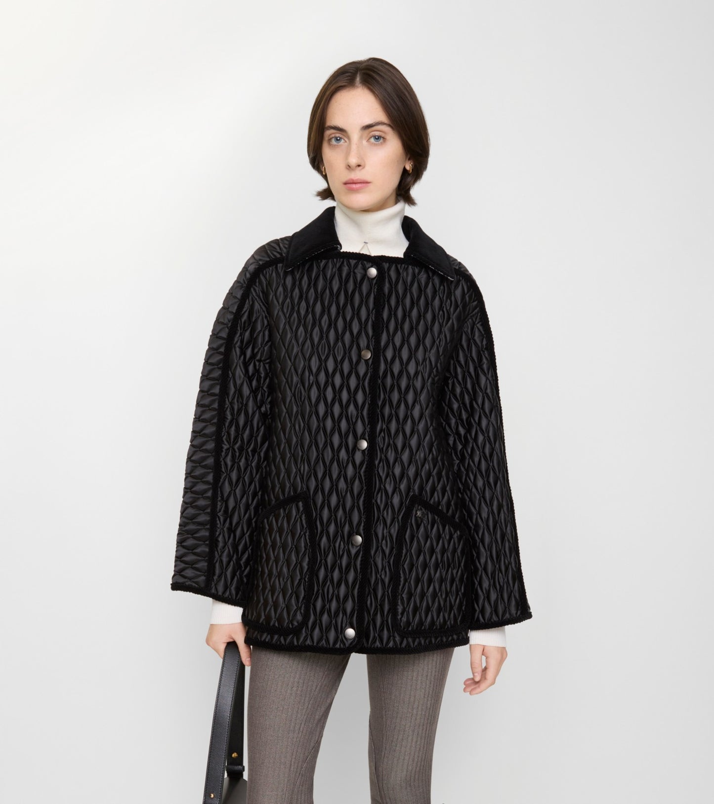 Quilted Nylon Floriston Jacket in Black