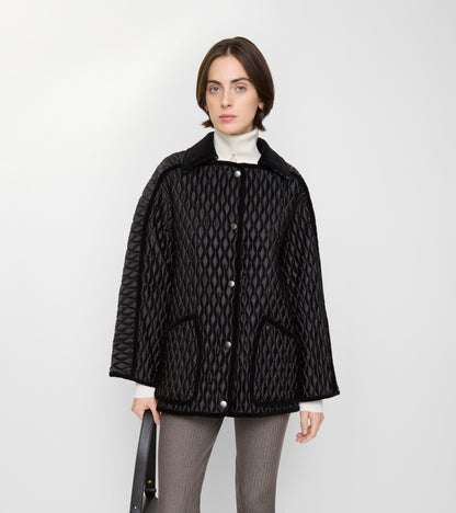 Quilted Nylon Floriston Jacket in Black