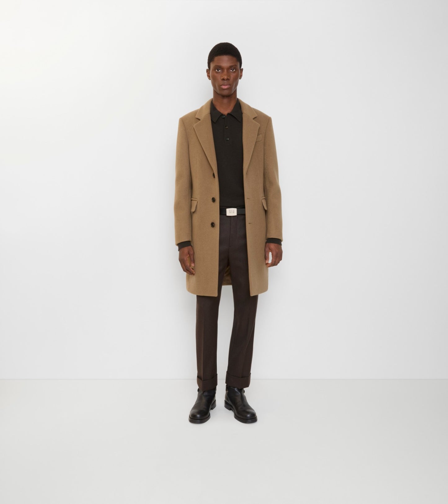 Wool Tailored Coat in Fawn beige