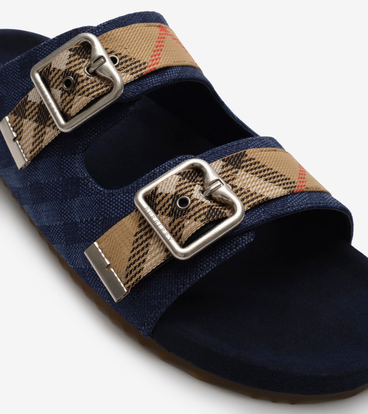 Check Denim Urchin Sandals in Navy
