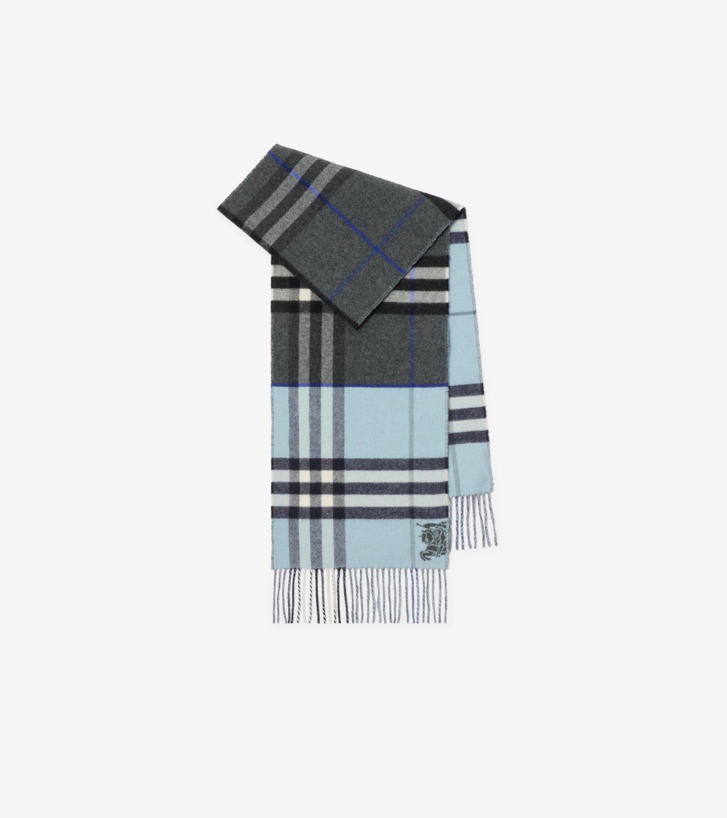Contrast Check Cashmere Scarf in Post red/oxblood red