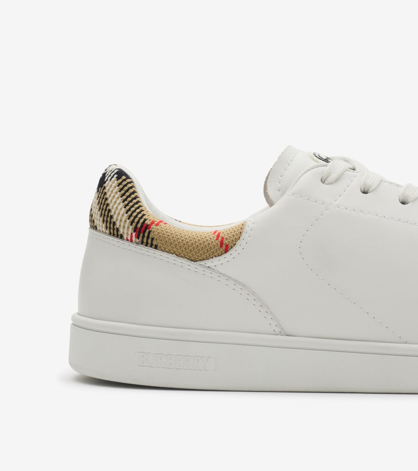 Leather Set Sneakers in White/sand beige