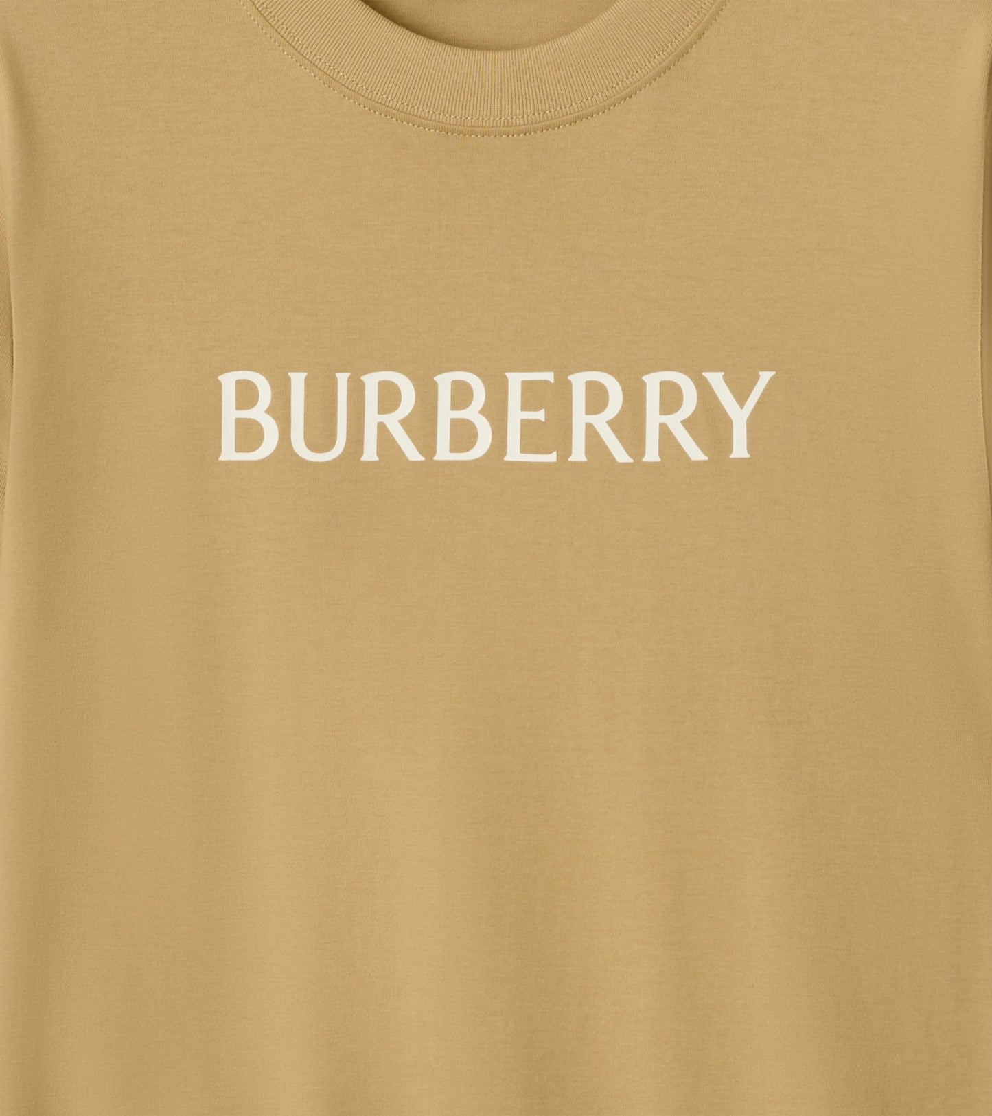 Logo Cotton T-shirt in Flax beige
