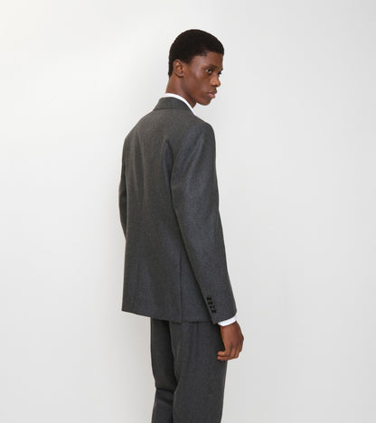 Wool Flannel Tailored Jacket in Brisk grey