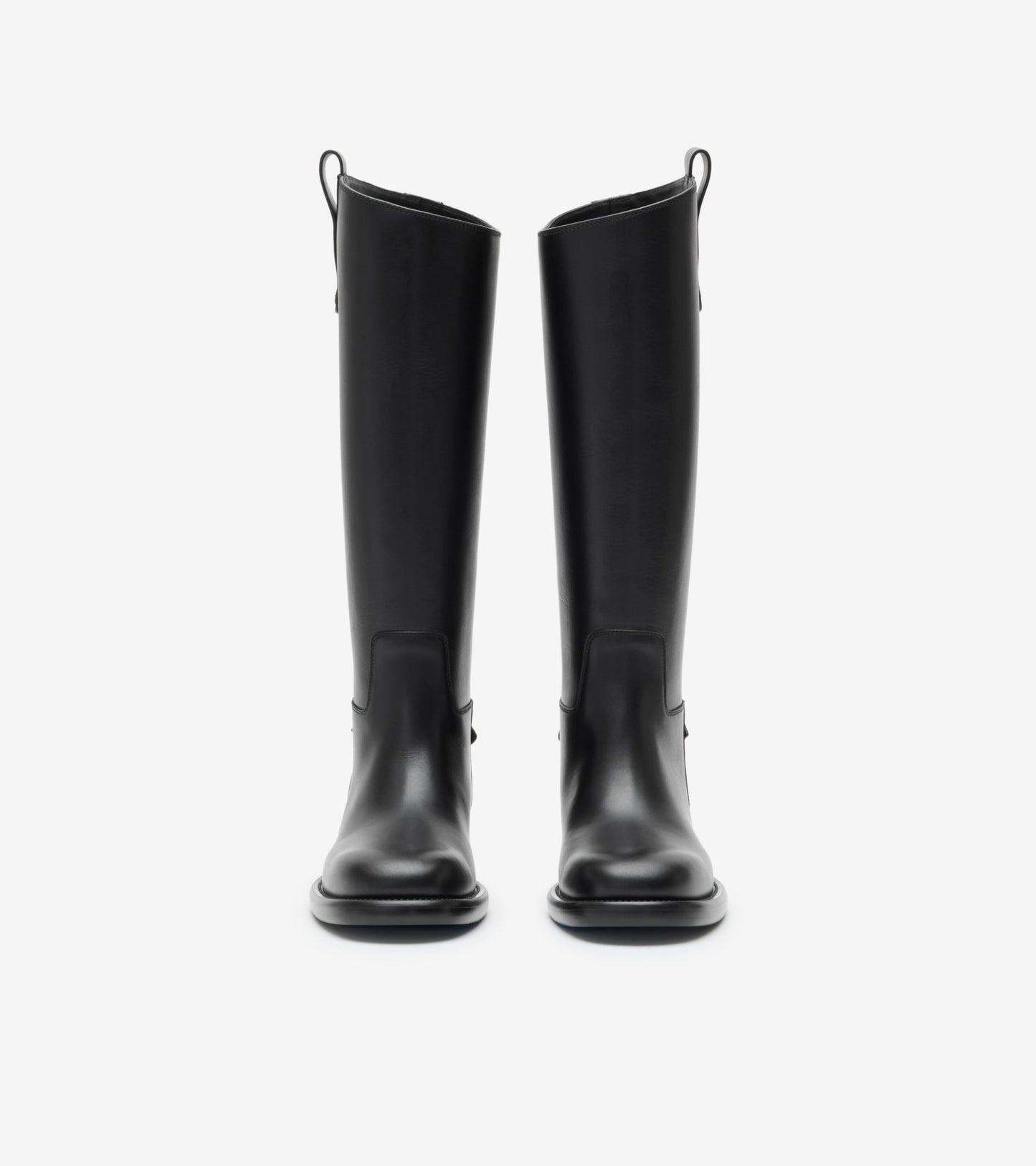 Leather Cavalier Boots in Black