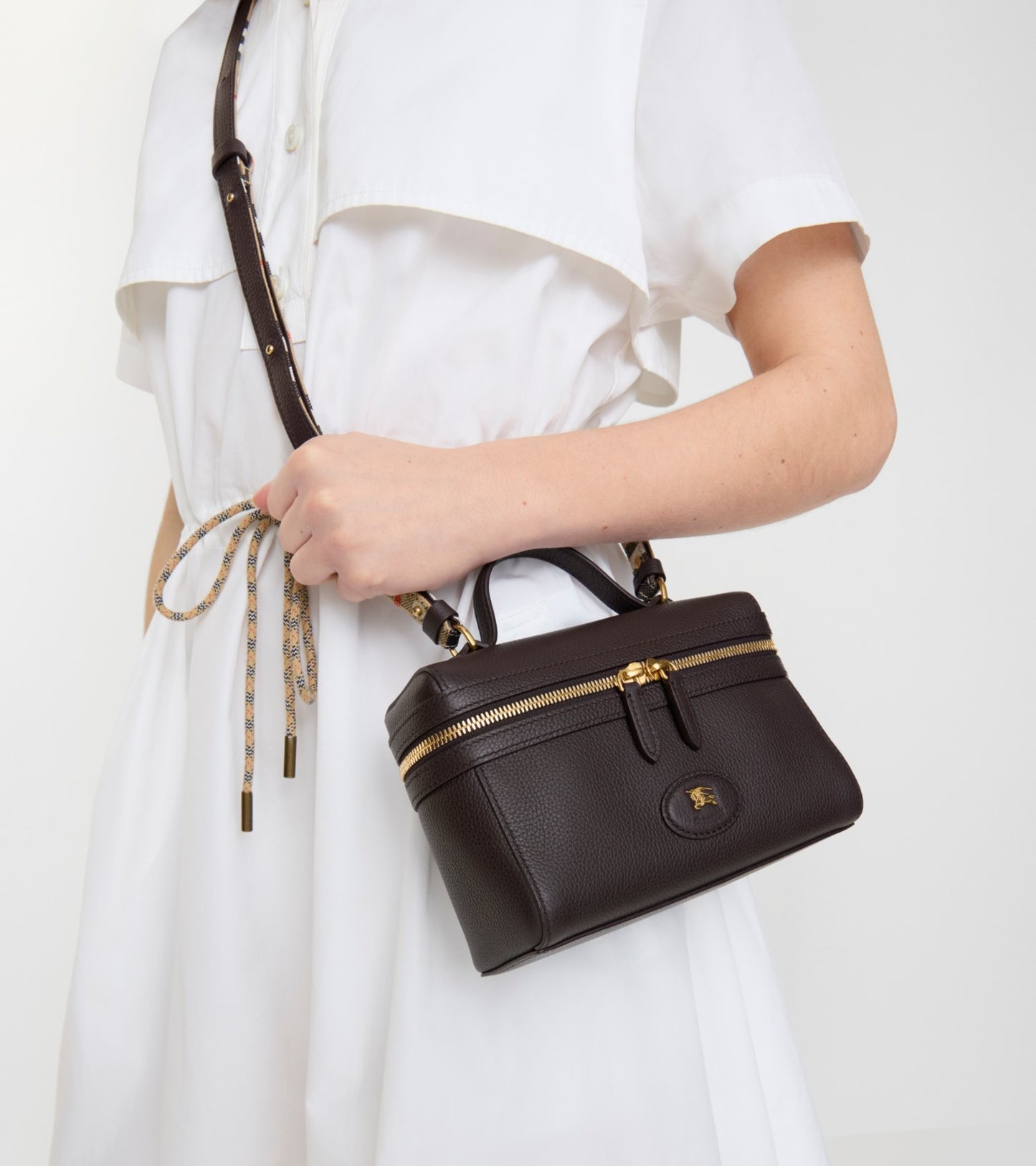 Bloomsbury Vanity Bag in Peat brown/sand beige
