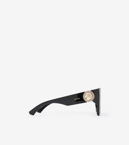 Crystal EKD Square Sunglasses in Black