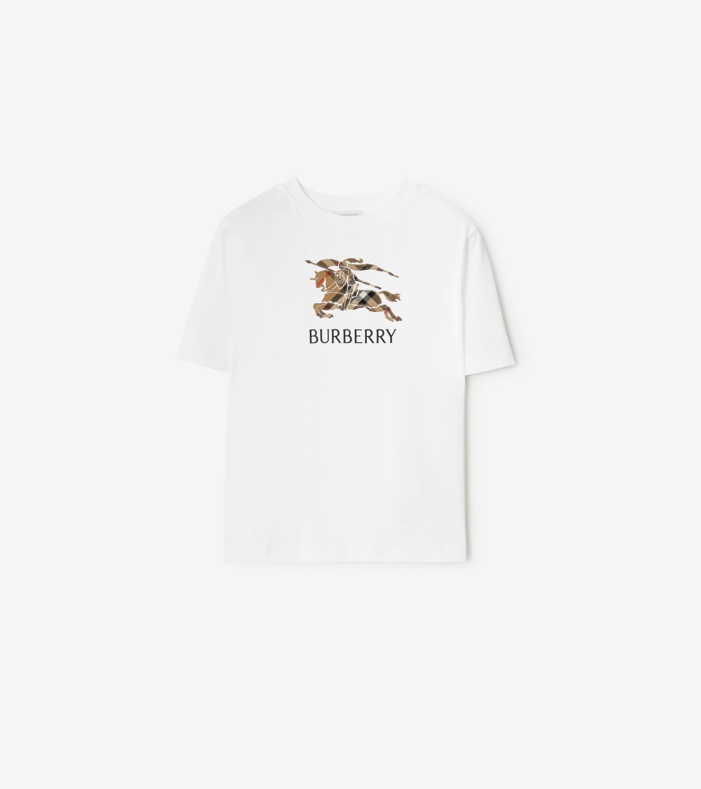 Knight Check Cotton T-shirt in Black