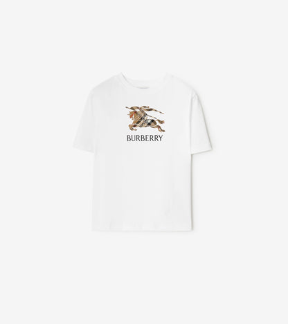 Knight Check Cotton T-shirt in Black