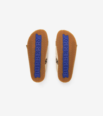 Check Suede Urchin Sandals in Bake beige