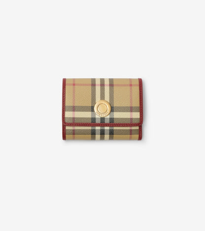 Small Check Folding Wallet in Archive beige/ruby red