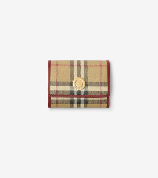 Small Check Folding Wallet in Archive beige/ruby red