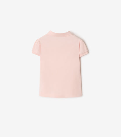 Cotton Polo Shirt in Ice pink