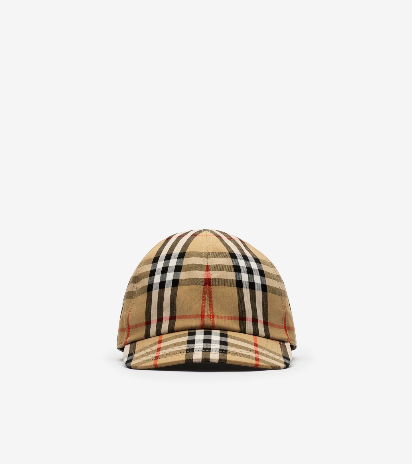 Check Cotton Baseball Cap in Sand beige - Children