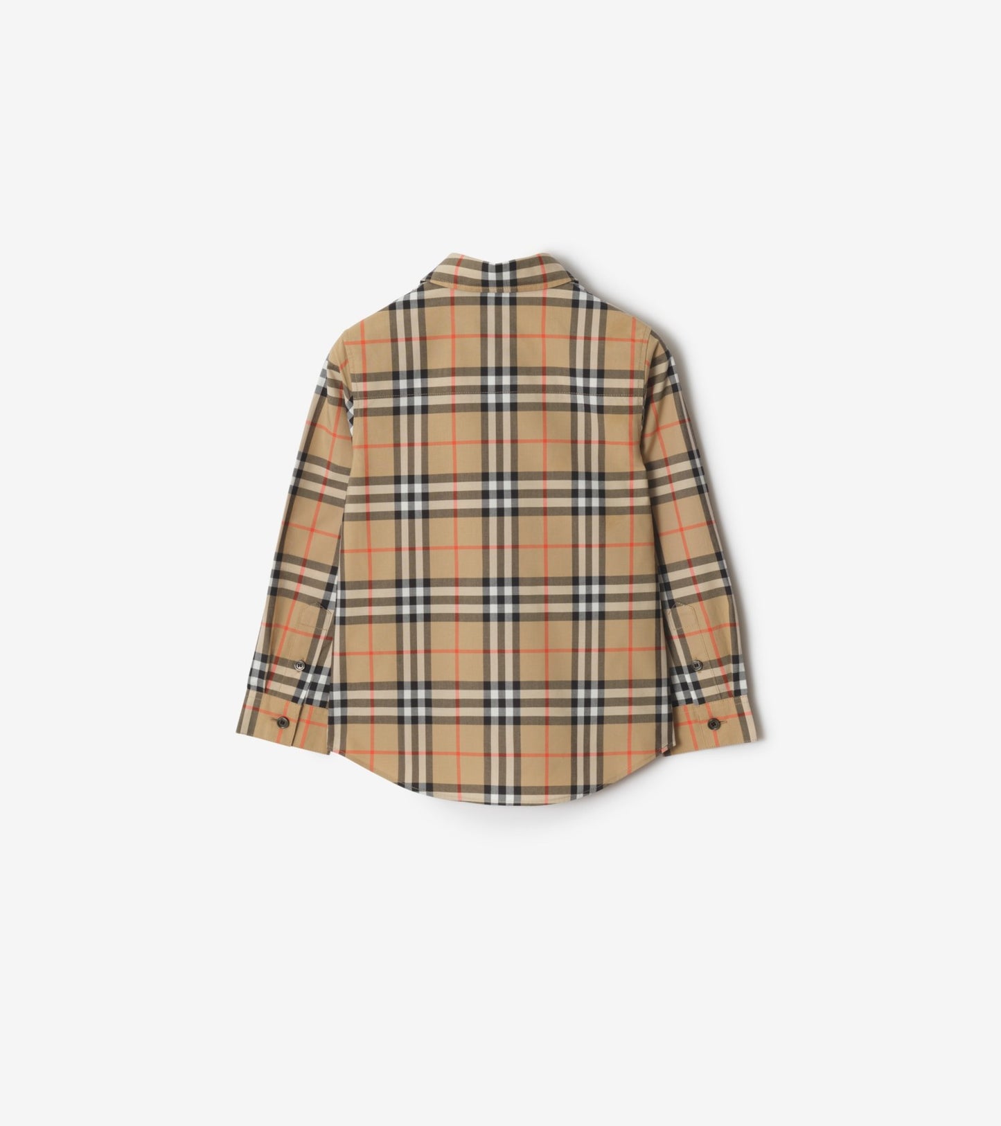 Check Cotton Shirt in Sand beige