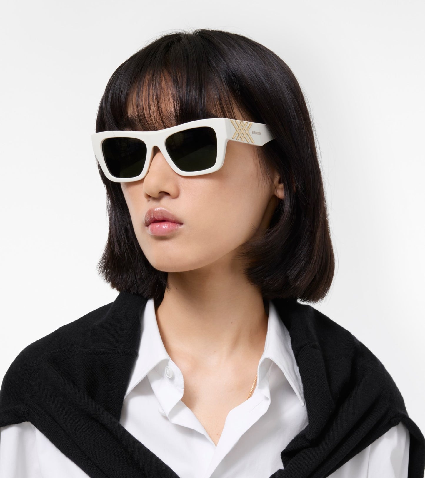 Heritage Square Sunglasses in Ceramic white