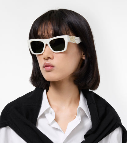 Heritage Square Sunglasses in Ceramic white