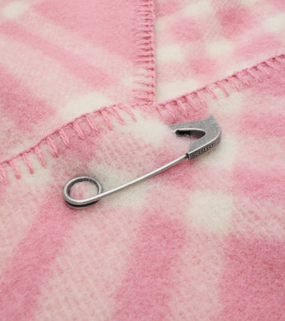 Check Wool Hooded Scarf in Sugar pink