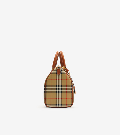 Medium Check Bowling Bag in Archive beige/briar brown