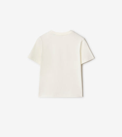 Surfer Bear Cotton T-shirt in Chalk white