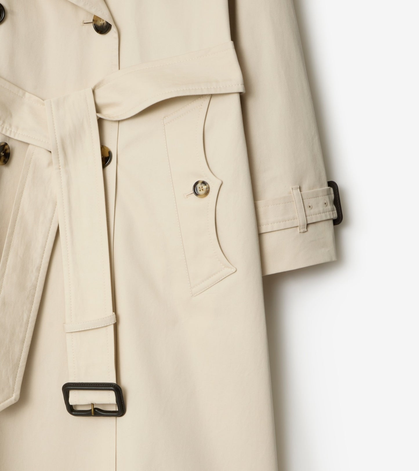 Long Gabardine Fitzrovia Trench Coat in Clam beige
