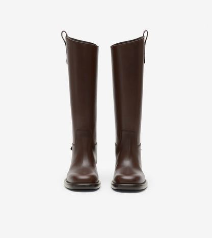 Leather Cavalier Boots in Treacle brown
