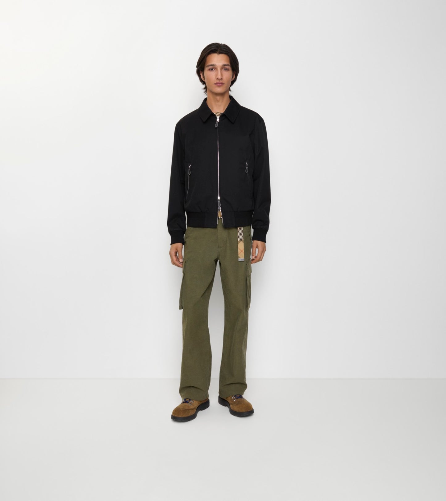 Gabardine Harrington Jacket in Black