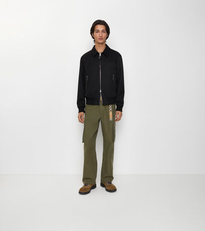 Gabardine Harrington Jacket in Black