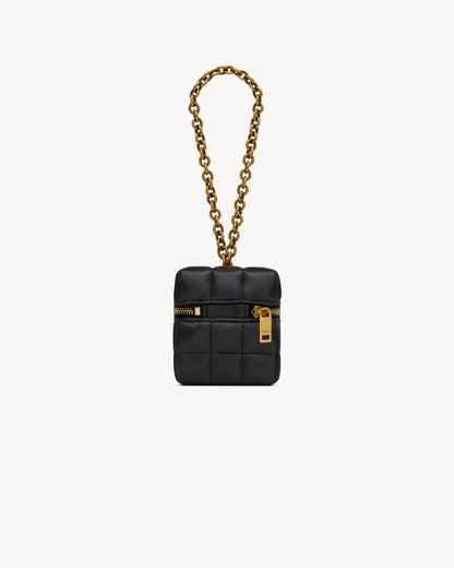 CASSANDRE MATELASSÉ CARRÉ mini cube on chain in lambskin