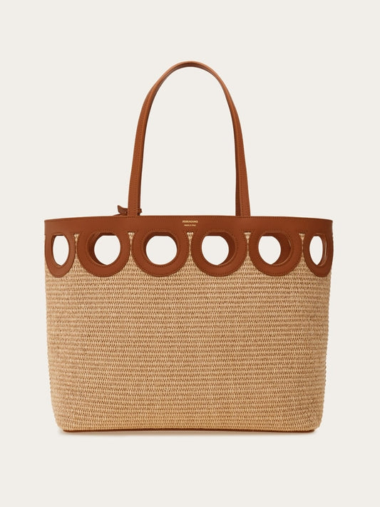 Gancini outline tote bag (L)