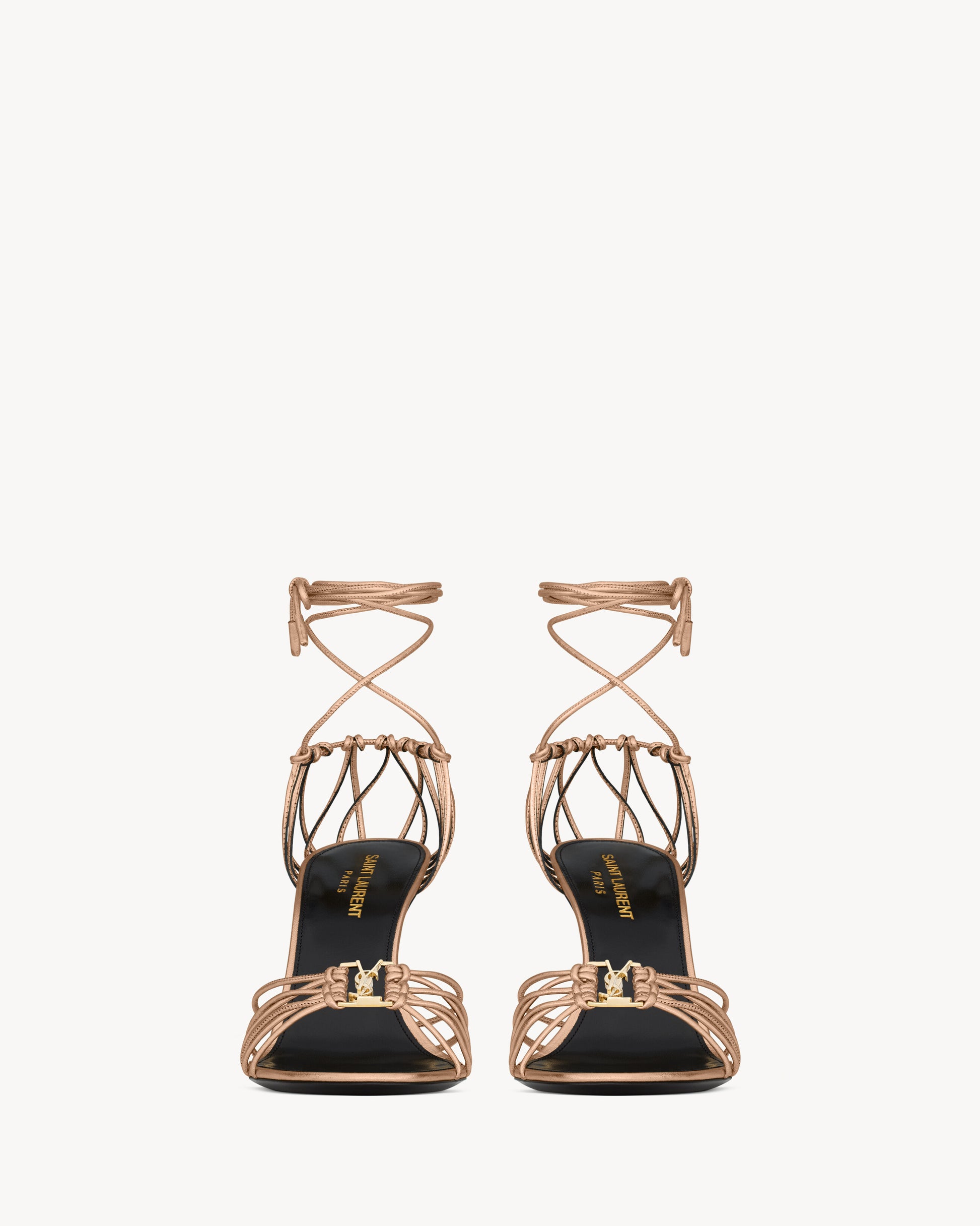 BABYLONE sandals in metallic leather