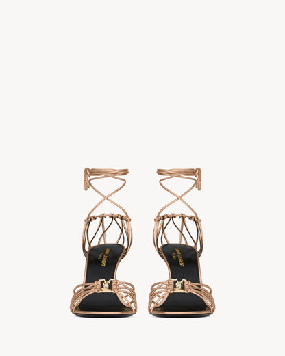 BABYLONE sandals in metallic leather