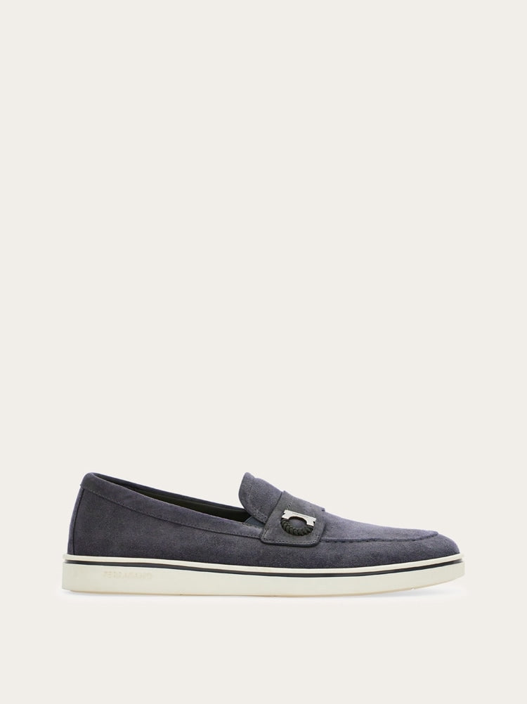 Boat shoe loafer with Gancini ornament