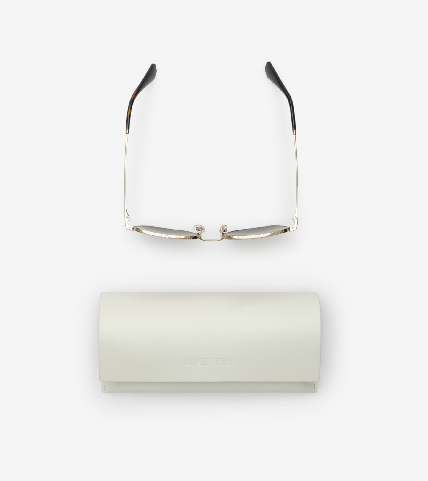 Metal Check Square Sunglasses in Light gold