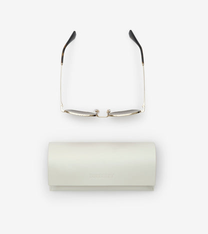 Metal Check Square Sunglasses in Light gold