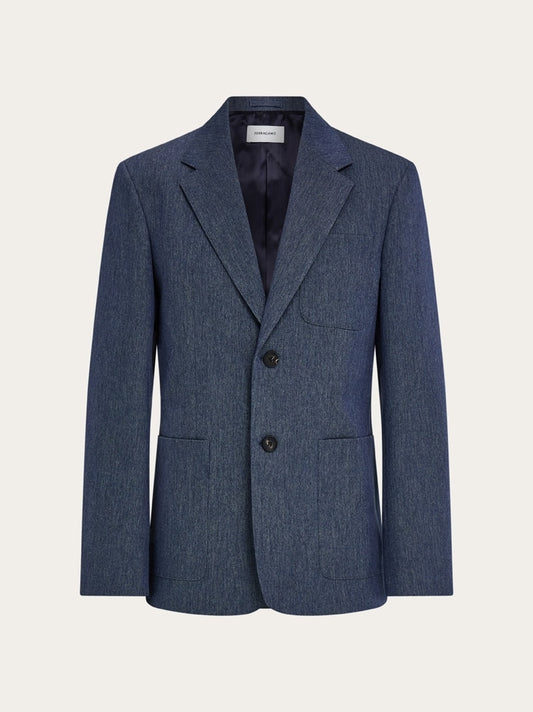 Single breasted denim blazer