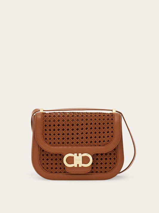 Double Gancini North-South crossbody bag (XS)