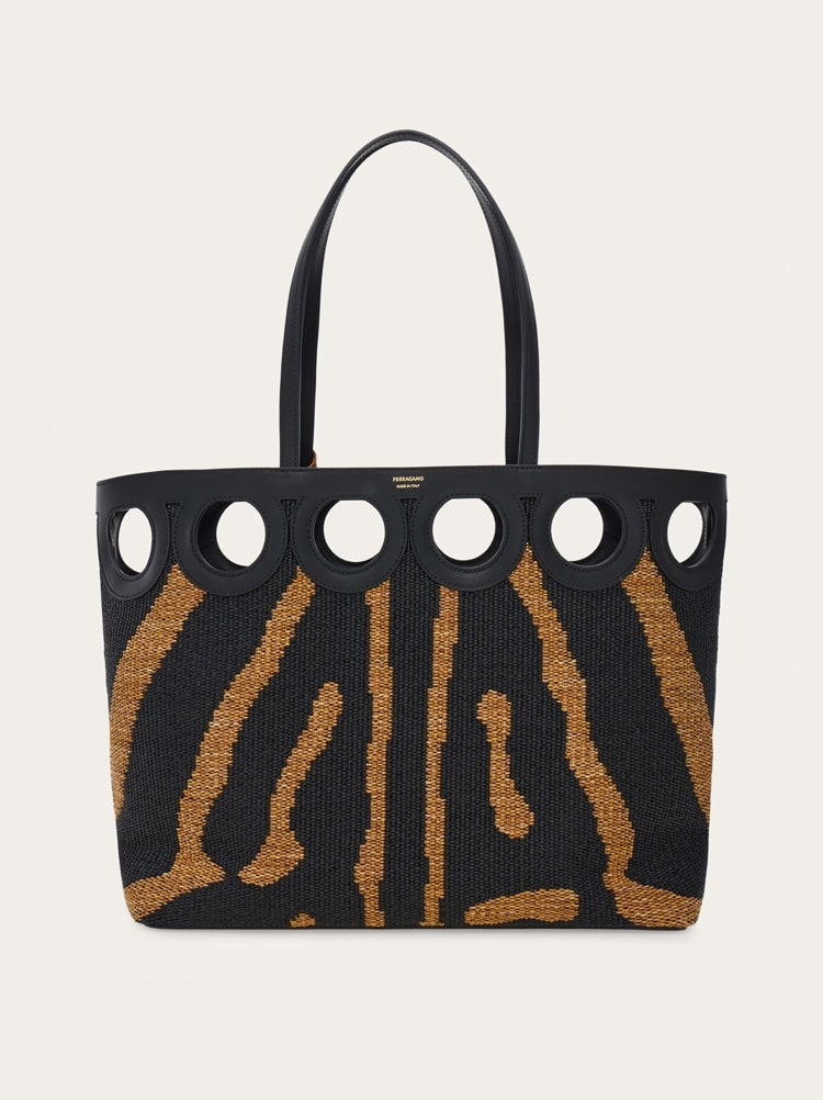 Gancini outline tote bag (L)