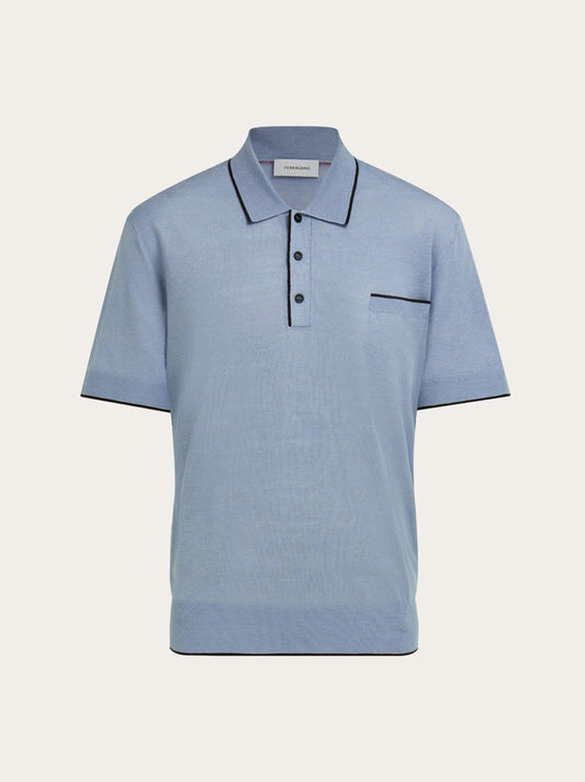 Knitted polo with contrasting trims