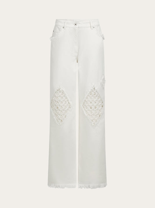 Jeans with frayed detail
