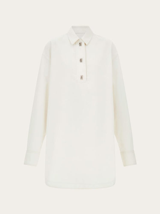 Cotton and silk shirt dress