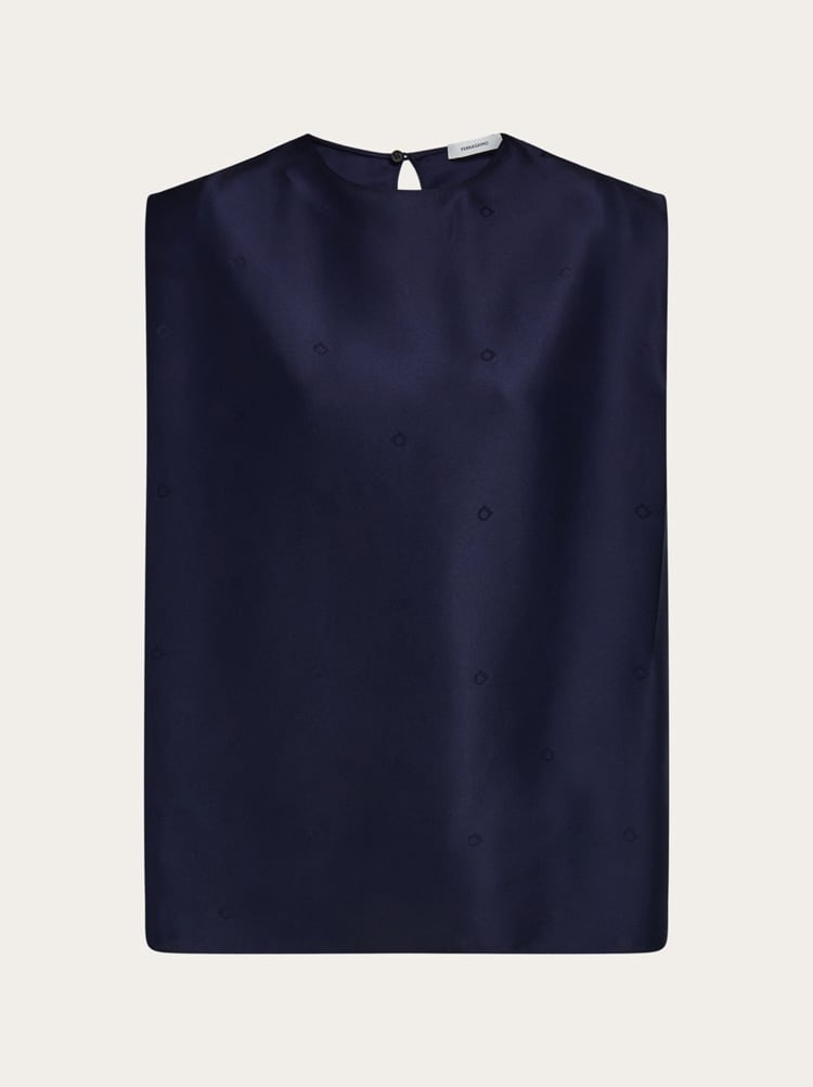 Sleeveless silk top