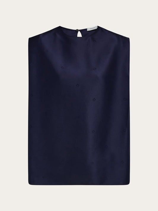 Sleeveless silk top