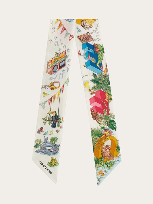 Jungle Party print silk mini bandeau