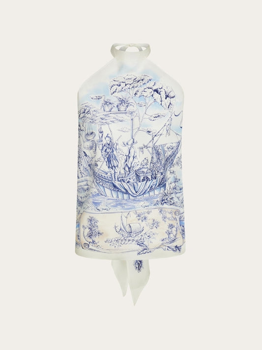 Voyage print foulard top